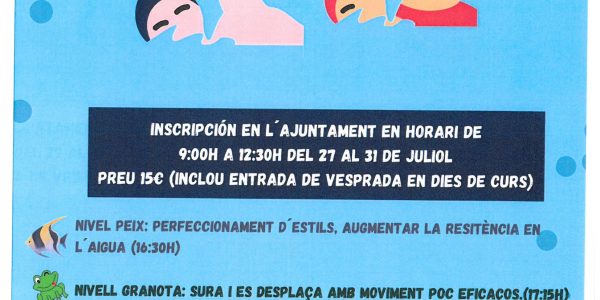 Nuevo curso de natación en la piscina municipal.